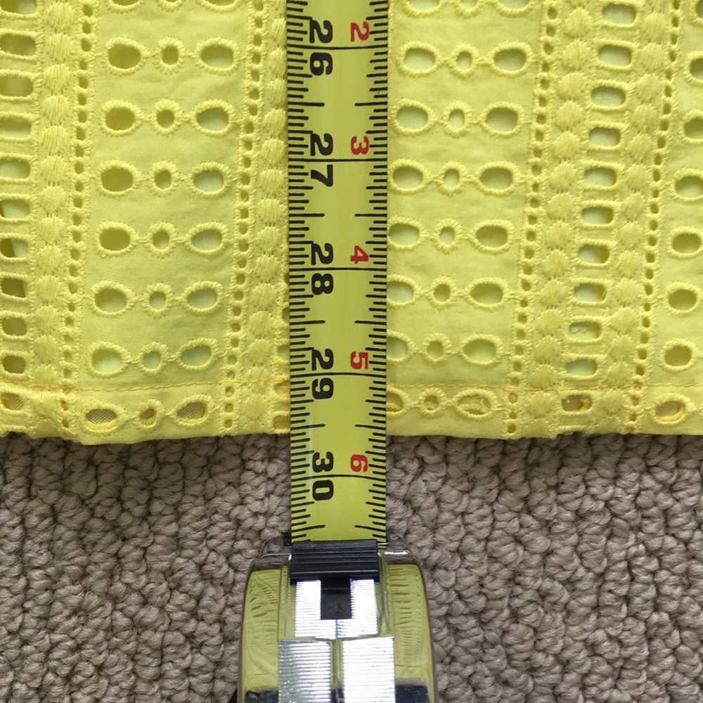 Madewell Petite Bright Yellow Eyelet Lace Dress - Picture 4 of 6